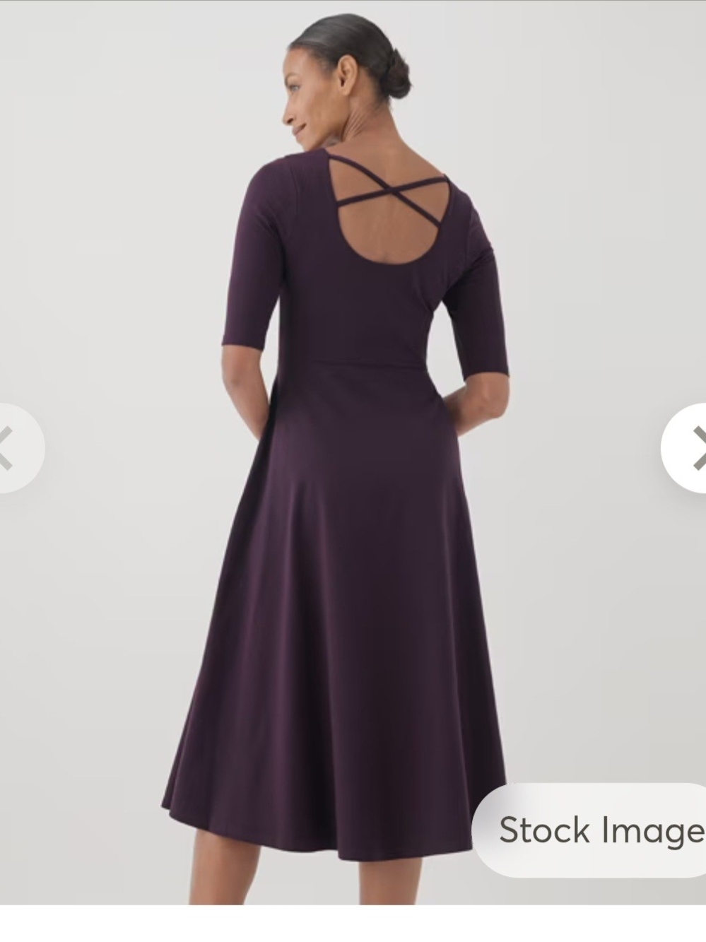 Women's Plum Midi Dress with Crisscross Back
